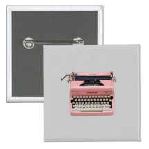 Pin - Vintage Pink Typewriter