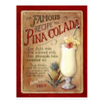 Pina colada recipe post card