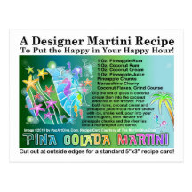Pina Colada Tropical Martini Recipe Postcard