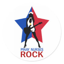 Pinay Nurses Rock Round Stickers