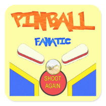 Pinball Fanatic Square Stickers