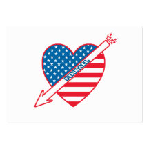 Pinball Patriot Heart Business Card Templates
