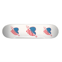 Pinball Patriot Heart Skate Deck