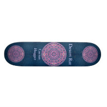 Pincushion Cactus Mandala with Blue Thorn Pattern Skate Decks