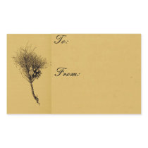 pine branch gift tag rectangular sticker