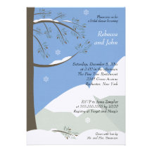 Pine Tree Winter 5x7 Bridal Shower Invitation