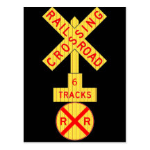 Pine Wood Railroad Crossbuck Postcards