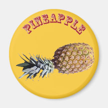 Pineapple - (Fridge Magnet Round)