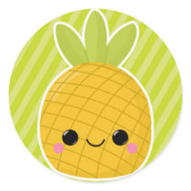 Pineapple on Green Stripes