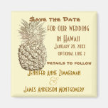 Pineapple Save the Date Classic Yellow Gold Fridge Magnets