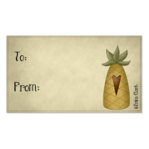 Pineapple with Heart Country Primitive Gift Tags Business Card