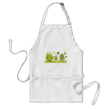 Pines with Moon-Customize Change BackGround Colour Apron
