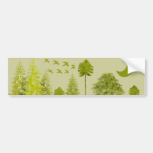 Pines with Moon-Customize Change BackGround Colour Bumper Stickers