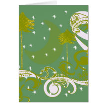 Pines with Moon-Customize Change BackGround Colour Card