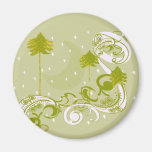 Pines with Moon-Customize Change BackGround Colour Fridge Magnets