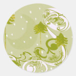 Pines with Moon-Customize Change BackGround Colour Stickers