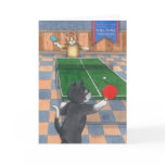 Ping Pong Cats Birthday Bud & Tony Notecard