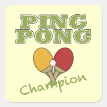 Ping Pong Champion Square Stickers