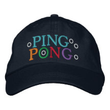 PING PONG EMBROIDERED BASEBALL CAPS