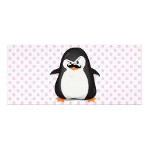 Pingouin blanc noir mignon et moustache drôle double carte