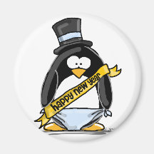 Pingouin de bonne année aimants