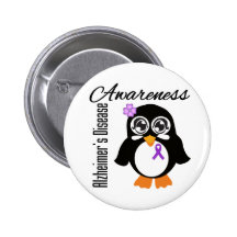 Pingouin de conscience de maladie d'Alzheimer Badge Avec Épingle