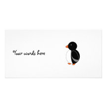 Pingouin mignon cartes de vœux avec photo
