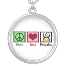 Pingouins d'amour de paix colliers personnalisés