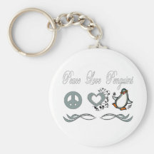 Pingouins d'amour de paix porte-clé