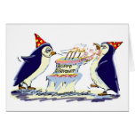 Pingouins d'anniversaire carte de vœux