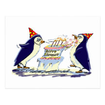 Pingouins d'anniversaire cartes postales