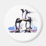 Pingouins sur le défilé aimant pour réfrigérateur