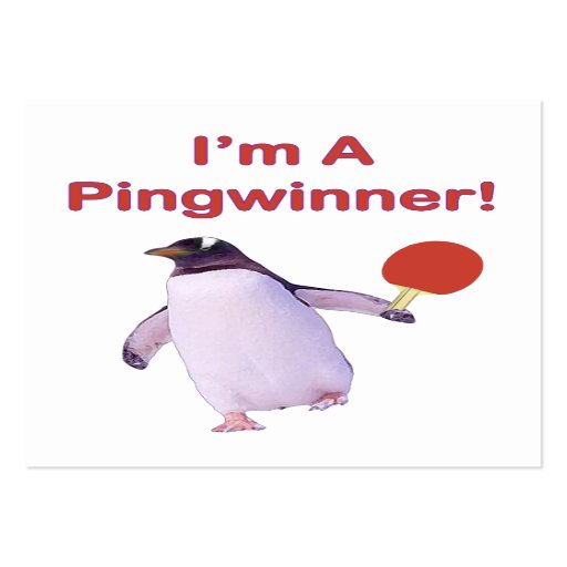 Pingwinner Penguin Ping Pong Business Card Template