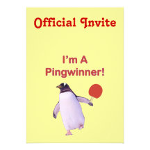 Pingwinner Penguin Ping Pong Invitation
