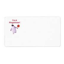 Pingwinner Penguin Ping Pong Personalised Shipping Labels