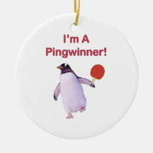Pingwinner Penguin Ping Pong Ornament