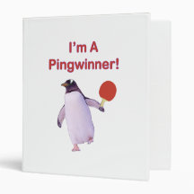 Pingwinner Penguin Ping Pong Vinyl Binders