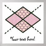 Pink-06 Argyle pattern Posters