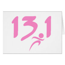 Pink 13.1 half-marathon card