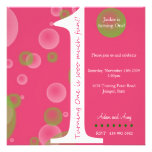 Pink 1st Birthday #1 Personalized Announcements