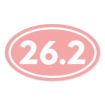 Pink 26.2 Marathon Oval Sticker