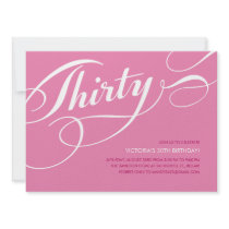 Pink 30th Birthday Invitations