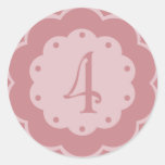 Pink 4th Birthday Cupcake Toppers Stickers DIY