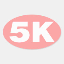 Pink 5 K Runner Oval Stickers