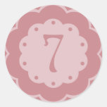 Pink 7th Birthday Cupcake Topper Stickers DIY