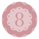 Pink 8th Birthday Cupcake Topper Stickers DIY