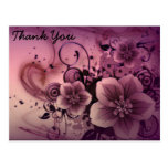Pink Abstract Flowers Postcards