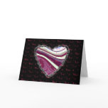 Pink Abstract Heart Valentine Love Romance Greeting Card