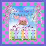 PINK AFRICAN AMERICAN BABY SHOWER INVITATION invitations
