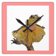 Pink Alligator Clock